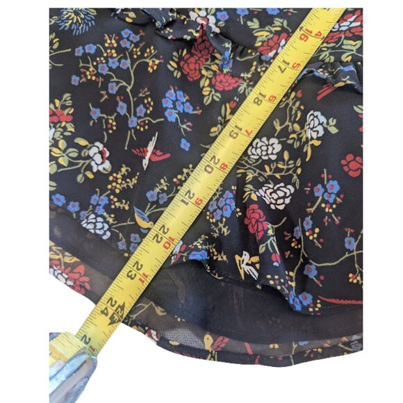 Madewell Floral Peplum Blouse Size Small Long Sleeves - Picture 11 of 15